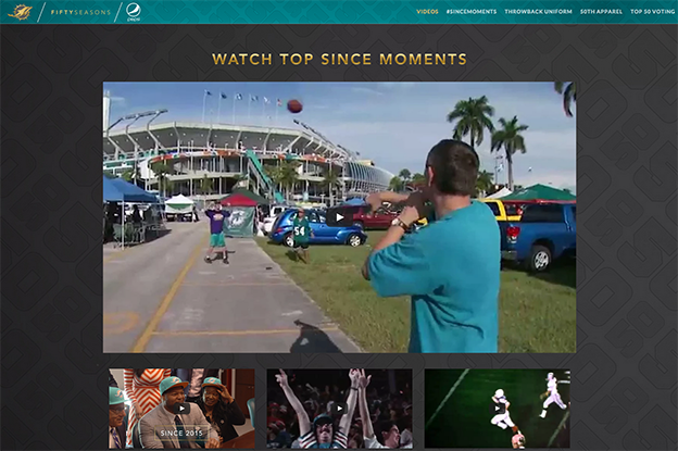 Miami Dolphins "Since Moment" Website